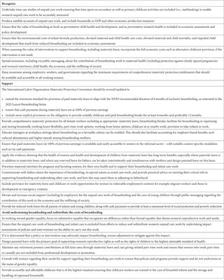 Breastfeeding and infant care as ‘sexed’ care work: reconsideration of the three Rs to enable women’s rights, economic empowerment, nutrition and health